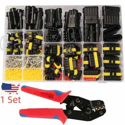 708PCS  Waterproof Automotive Electrical Wire Connectors Plug Terminals  1-6Pin - Image 1 of 4