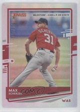 2020 Panini Donruss Milestone Stat Line /350 Max Scherzer (Base) #123.1