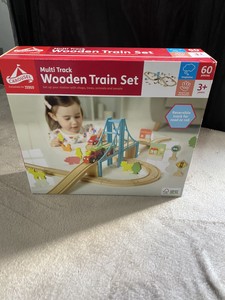 carousel multi track wooden train set