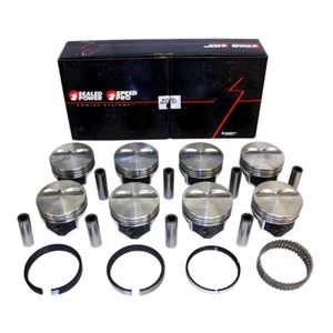 Speed Pro H860CP60 Chevy 383 Flat Top Pistons + Moly Rings Kit 060 SBC 388 - Picture 1 of 1
