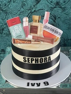 Make up Cake Topper Perfume Cosmetics Name & Age Decoration Birthday Girl 8pc - Picture 1 of 1