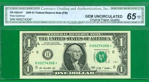 $1 2009 1 H/* BLOCK (fw) ST. LOUIS P-1 GEM UNCIRCULATED STAR OPQ 65 RARE - Picture 1 of 3