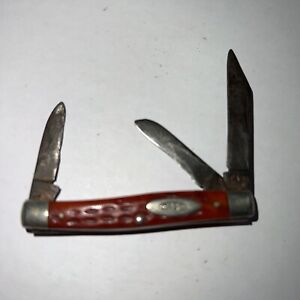 CASE XX USA 6333 SS 3 Blade Red Bone/Cracked 1940-‘64 Small Stockman