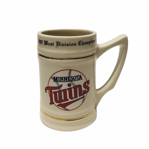 1987 MLB West Division Champions Minnesota Twins Vintage Stein Beer Mug Cover