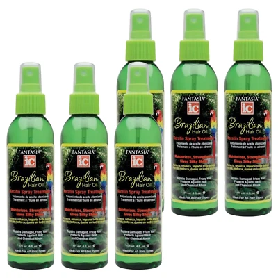Fantasia IC Brazilian Hair Oil  Keratin Spray Shine & Style Treatment 6 oz - 6PK - Image 1 of 3
