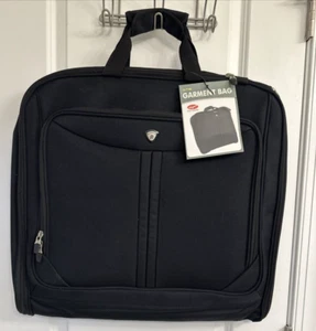 Olympia Garment Bag G-7740 Luggage 22”x22”x4” Closed Shoulder Strap Black Hanger - Picture 1 of 7