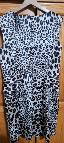 Abito con etichetta firmata di Alyx Limited stampa leopardata nero marrone taglia 12