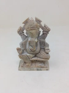 Antique Old Marble Stone Hand Carved Hindu God Ganesha Religious Figure 1900's - Picture 1 of 6