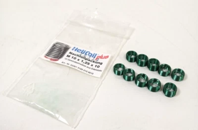 10x HeliCoil Stainless Steel Thread Inserts M10x1.25x10, 63301 4189 010 9010 - Image 1 of 4