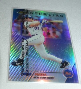 1999 TOPPS FINEST - MIKE PIAZZA NEW YORK METS STERLING CARD 257 REFRACTOR  - Picture 1 of 4