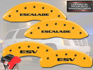 2007-2020 Cadillac "Escalade ESV" Front + Rear Yellow MGP Brake Caliper Covers