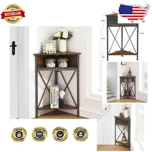 Stylish 3-Tier Corner Cabinet with Door – Compact Storage Solution, 13”x13” - Picture 1 of 7