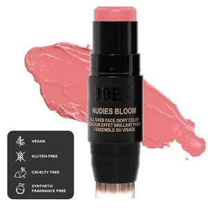 Nudestix Nudies Dewy & Radiant Face Colour W/Blending Brush Rose Flush Size OS - Picture 1 of 6