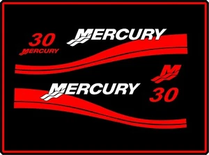 Kit de calcomanías de repuesto para capucha fueraborda Mercury 30 hp (kit de 5 piezas) - Imagen 1 de 2