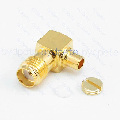 SMA Female jack Right Angle connector Solder for RG405 Semi Rigid Flexible Cable - Image 1 of 4