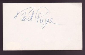 Ted Page (d.1984) Signed 3x5 Index Card Autographed Negro Leagues Crawfords JSA