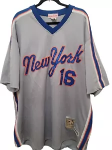 Camiseta gris vintage Mitchell & Ness Cooperstown Collection New York Mets 1987 #16 - Imagen 1 de 15