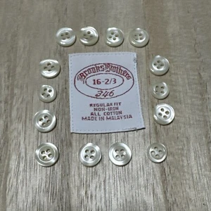 Brooks Brothers Set of 14 White 4-Hole Replacement Buttons for Long Sleeve Shirt - Picture 1 of 7