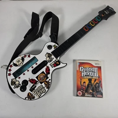 Guitar Hero Nintendo Wii Pacchetto Chitarra con Legends of Rock Videogioco PAL - Immagine 1 di 4