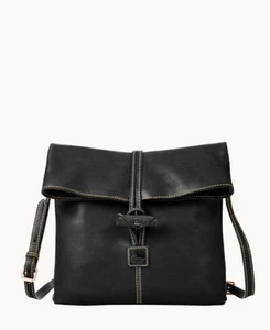 Borsa a tracolla Dooney & Bourke fiorentina nera in pelle italiana media a levetta - Foto 1 di 24