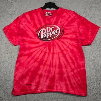 Camisa DR PEPPER Tie Dye Para Hombres ROJA 2XL XXL SODA POP INFORMAL Envejecida Retro Nueva con Etiquetas Foto 1 de 4