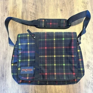 Jansport Satchel Bag Tartan Laptop Bag Strap Red Black Yellow Red Green - Picture 1 of 9