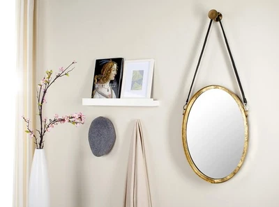 Home Collection Pembroke 16 x 40-inch Antique Gold Decorative Strap Mirror - Image 1 of 3