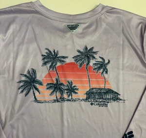 Columbia Women's L Violet Purple Tidal Tee PFG Palapa Palms Long Sleeve UPF 50 - Picture 1 of 12