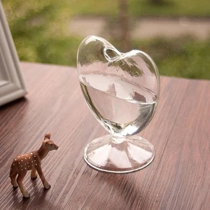 Heart Shaped Vase Glass Vase Bookshelf Tabletop Decorative Bottle Vase for - Picture 1 of 7