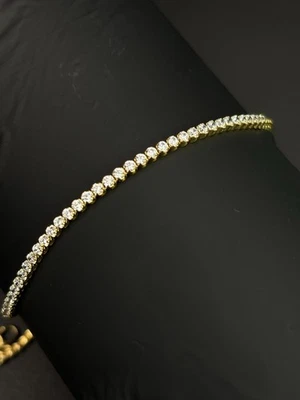 Теннисный браслет из итальянского золота 14 карат 7,5 дюйма 2,1 мм - Изображение 1 из 4