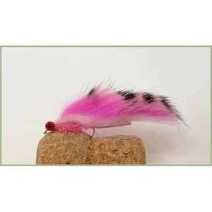 Zonker Trout Flies 3 x Pink Tiger Zonker Size 10 Hook, Best Zonker Flies Minkies - Picture 1 of 1