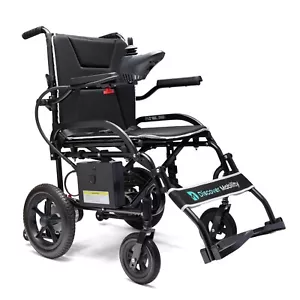 NEW Lightweight 18.8kg Folding Electric Wheelchair Powerchair Aluminium Black - Picture 1 of 12
