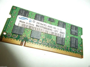 Samsung Notebook Memory 2Rx8 PC2-6400S 2 GB 800MHz DDR2 Non-ECC M470T5663QZ3-CF7 - Picture 1 of 5