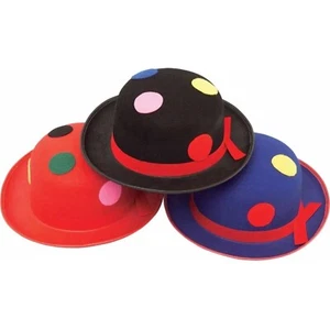 Polka Dot Clown Derby Hat Circus Dress Up Halloween Costume Accessory 3 COLORS - Picture 1 of 4