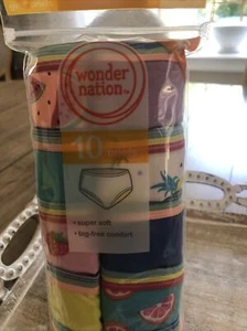 Wonder Nation Girls' 10-Pack Multi-Color Briefs Underwear Size 6 - Picture 1 of 6