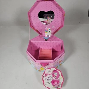Musical Jewelry Box - Girls Rainbow Unicorn Music Jewel Storage Box NEW - Picture 1 of 2