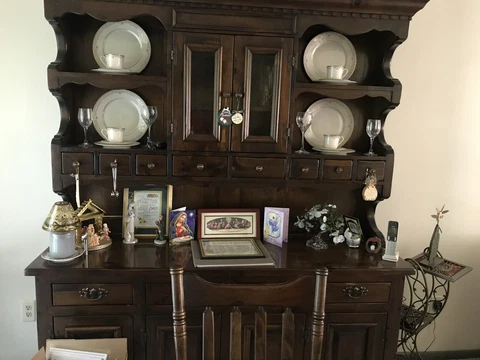 Antique Bennington Pine China Cabinet Cover