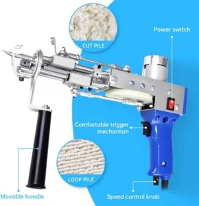 Pistola acolchada de alfombras mejorada 2 en 1 máquina eléctrica de corte y bucle para tejer alfombras - Imagen 1 de 6