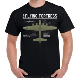 B-17 Flying Fortress Schematic Design T-Shirt - Picture 1 of 2