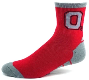 Calcetines de cuarto inferior Ohio State Buckeyes rojos con bloque gris - Imagen 1 de 3