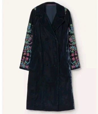 Boden Altheda Floral Embroidered Coat Navy Blue UK10 BNWT RRP£250 - Image 1 of 4