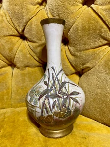 Antique Robert Hanke RH Ewer Pitcher Vase Hand Painted Heron Gold Austria 1900's - Picture 1 of 12