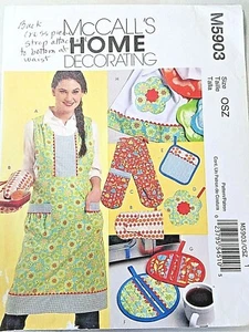 McCall M5903 KITCHEN ESSENTIALS apron mitt pot holders towels pattern uncut 2009 - Picture 1 of 11