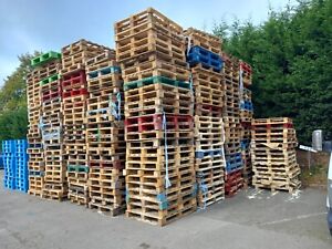 Pallets standard wooden 1000mm X 1200mm  now £3 each (minimum order 50 pallets)