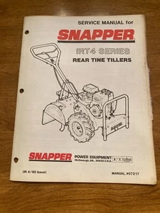 Werkstatt gebraucht 1990 Snapper IRT4 Serie Heckzinkenfräse Service Manual #07217 - Bild 1 von 2