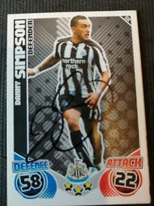 Match Attax season 2010-2011 signed Danny Simpson Newcastle United - Picture 1 of 1