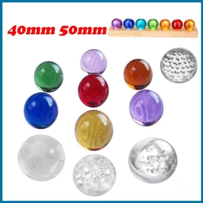 Marble Glass Beads 40mm 50mm Decorative Sphere Colorful Crystal Ball Multi-color - Image 1 of 3