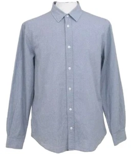 Camisa de Algodón Jaeger Manga Larga Azul Blanco Geométrica Para Hombre Grande Informal Diseñador - Imagen 1 de 9