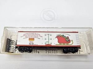 RARO MICROTRENI SCALA N #47150 HOLIDAY CAR 1992 REEFER, 40 PIEDI, FODERO IN LEGNO - Foto 1 di 9