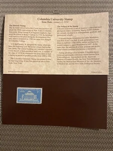 1954 COLUMBIA UNIVERSITY POSTAL COMMEMORATIVE SOCIETY FIRST DAY ISSUE STAMP NEW - Picture 1 of 5